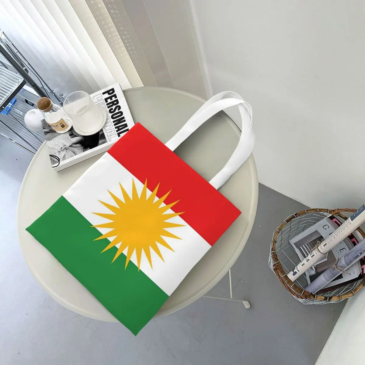 Koerdistan Koerdische Vlag Boodschappentassen Meisjes Canvas De Tote Bag Opvouwbare Dames Schouder Tote Reishandtas