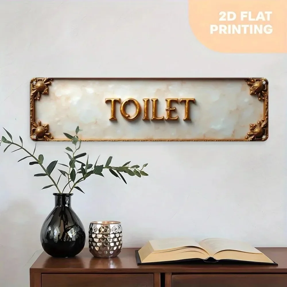 CIFBUY Vintage Rustic Aluminum Wall Art 12 Inch Waterproof Metal Sign for Home Office Bathroom Restroom