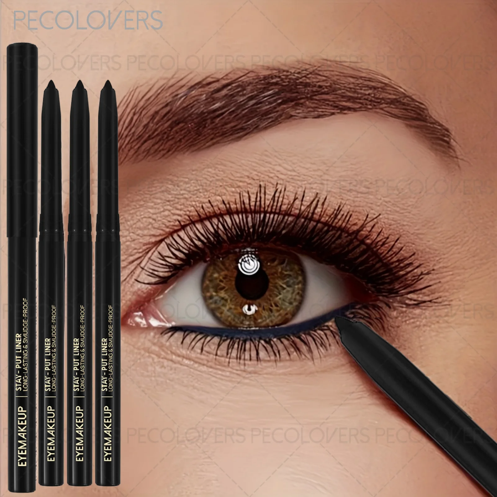 1 Set 3 Pcs Black Gel Matte Smooth Glide Eyeliner, Ultra-Smooth Eyeiner Pen, For All Types, Easy To Slide Blend, Perfect Gifts