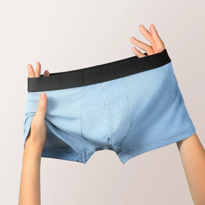 5 قطع ملابس داخلية للرجال، حرير ثلجي للرجال، مريح ومسامي، شورت رياضي رباعي الزوايا، عصري وفردي، صيفي رقيق،