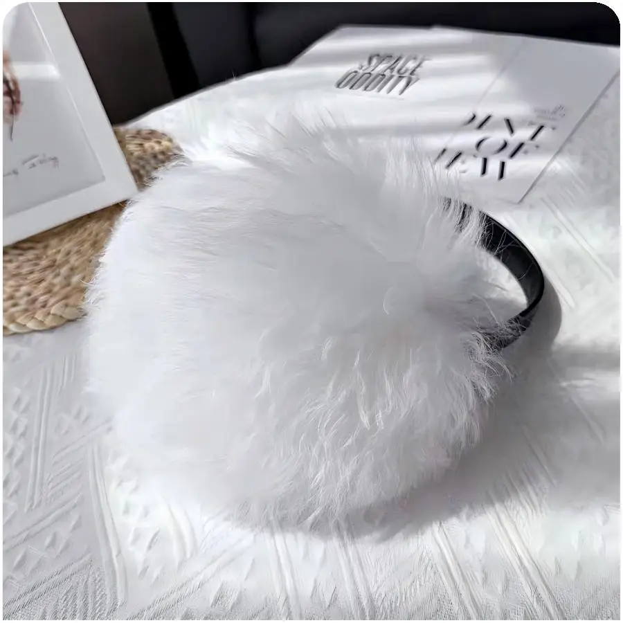 CX-A-165 新入荷 ゴージャスなプラッシュイヤーウォーマー 本物の羊毛ファーイヤーマフ 冬用