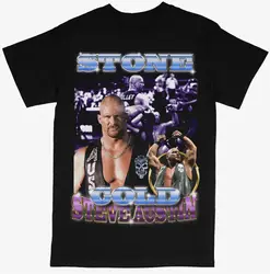 Stone -C0ld Steve Austin WWF-WWE Wrestling czarna koszulka prezent dla mężczyzn kobiet w stylu Vintage