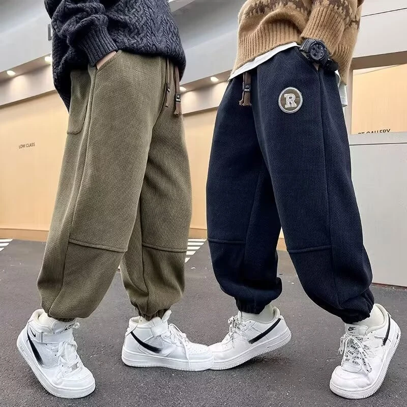 New Boy Sweatpants Children Casual Pants Korean High Street Hip-hop Sports Pants Autumn High Quality Children's Clothing 2024