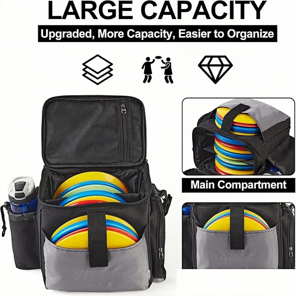 Waterproof Disc Storage Bag Lightweight Portable Disc Golf Beginner Bag Durable 13 Disc Capacity Golf Cross Shoulder Bag