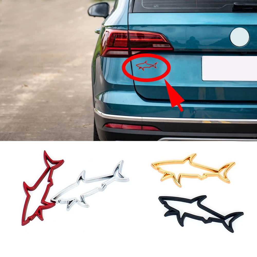 

3D Metal Car Styling Sticker Hollow Fish Shark Emblem Badge Decals Automobiles Motorcycle Computer Fuel Cap Accessories