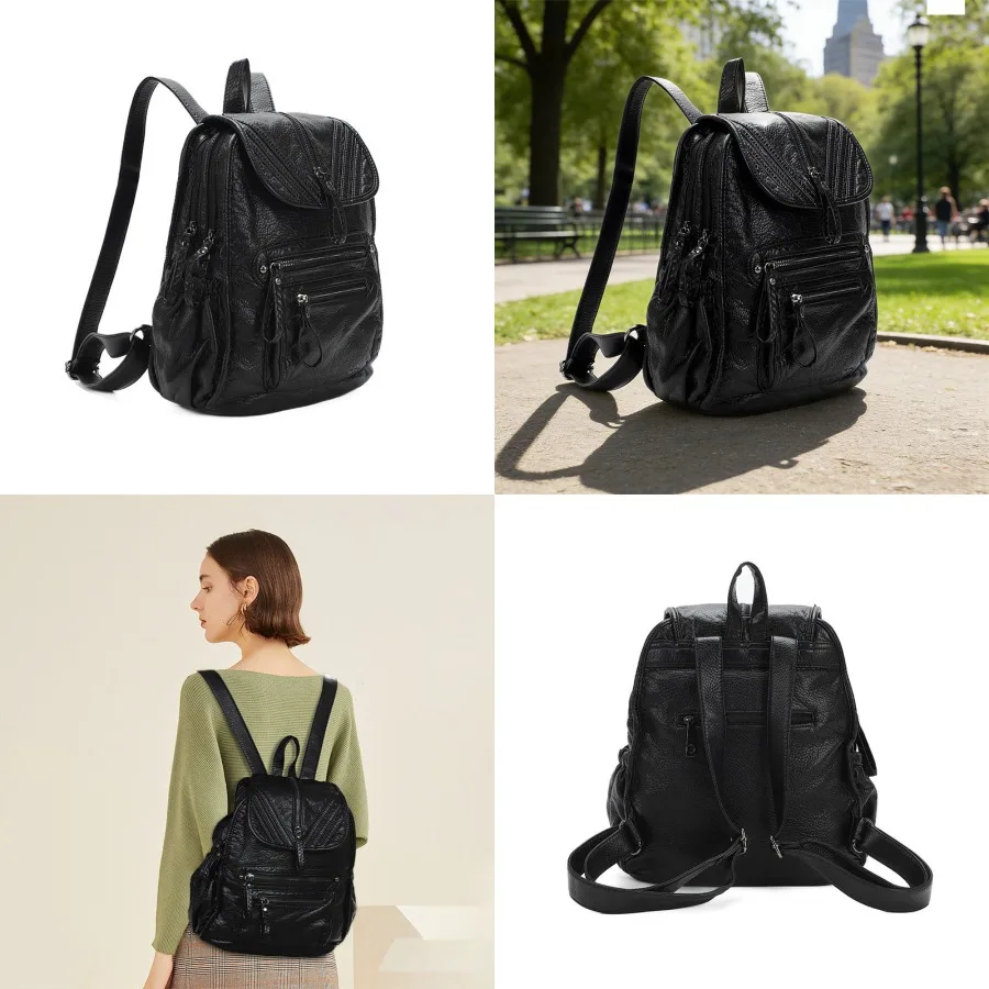 

【New style】Women's schoolbag large capacity 2026 new style Korean trend soft leather schoolbag all-matching fashionable casual