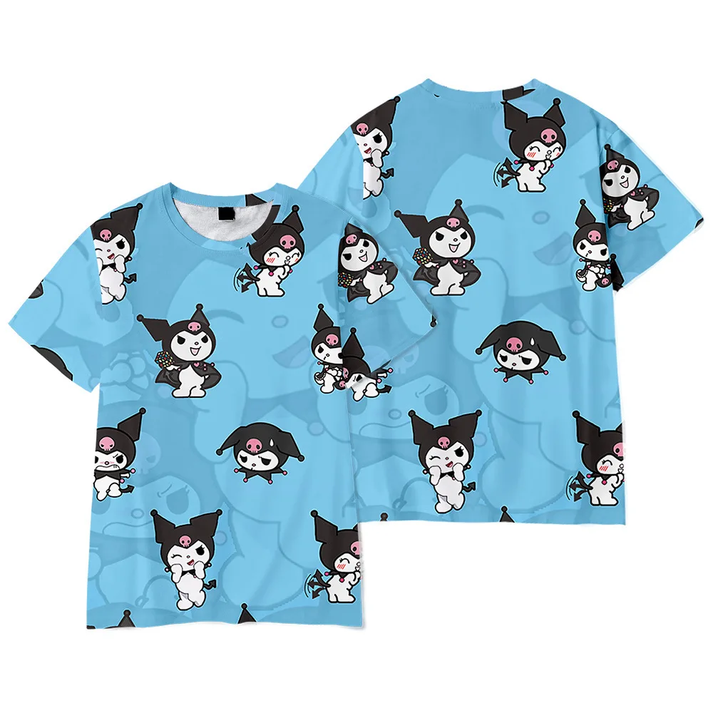 3D  Kuromi Peripheral Digital Printed Short-sleeved T-shirt For Adults And Children The Best Gift Girls Anime kawaii Cartoon