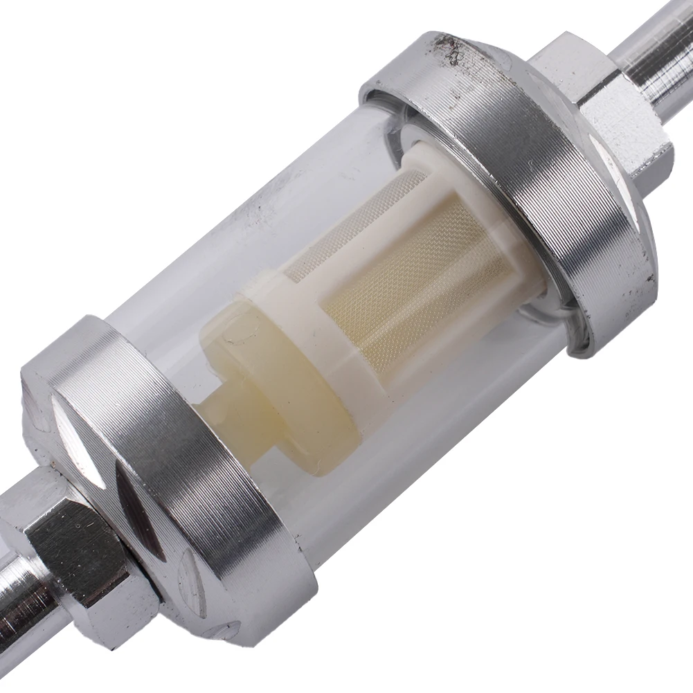 Aluminum Alloy Inline Filter 8mm Size Essential Component for Maintaining Optimal For Motorcycle Engine Functionality