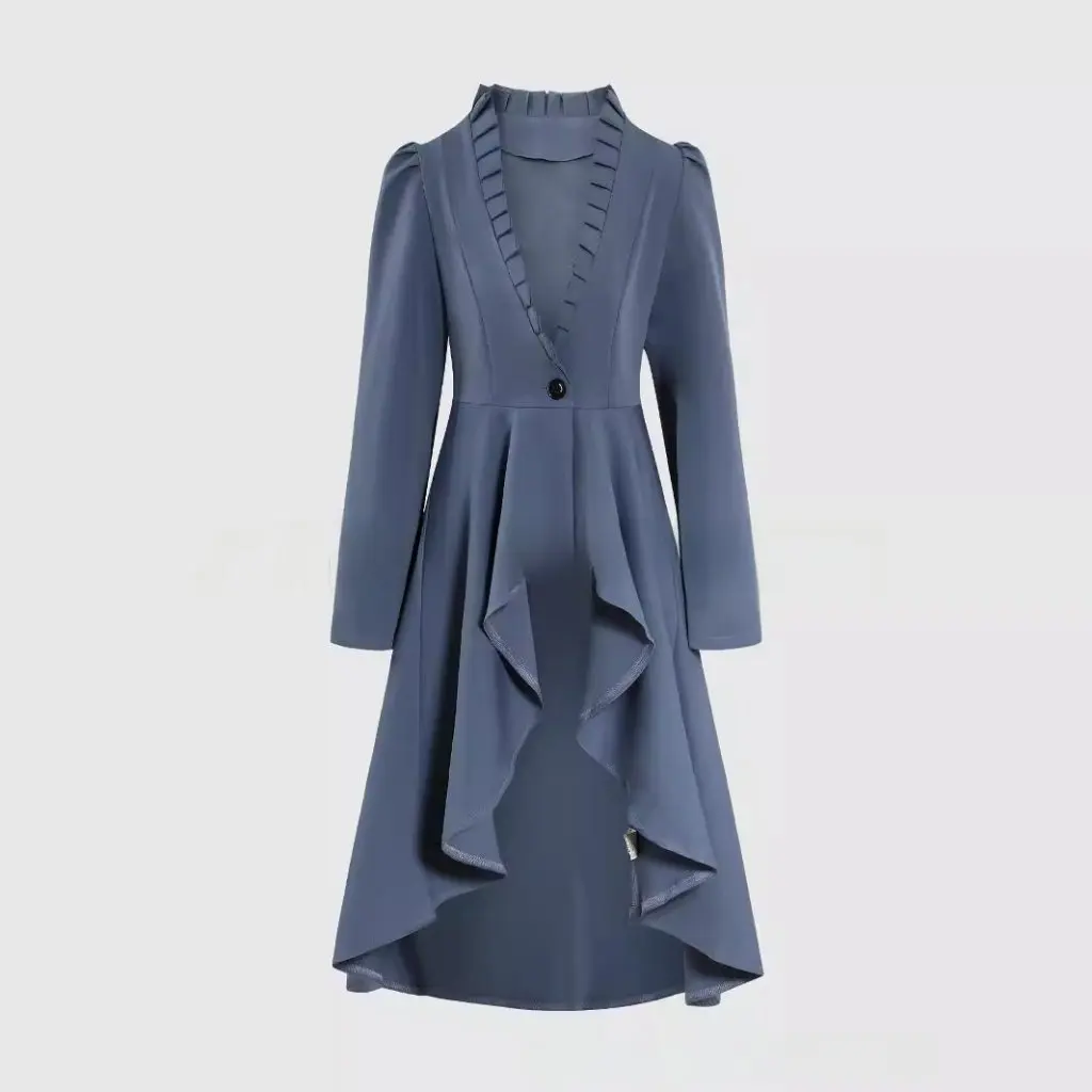 

Women's Classic Steampunk Long Jacket Cape Top Vintage Inspired Outerwear in Rich Colors