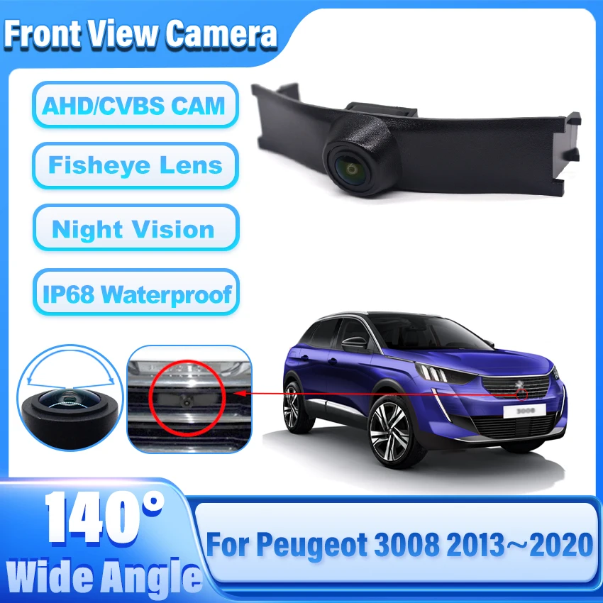 Car Front Grille Camera For Peugeot 3008 2013~2019 2020 Car Special Front HD Camera High Quality Waterproof Night Vision CCD