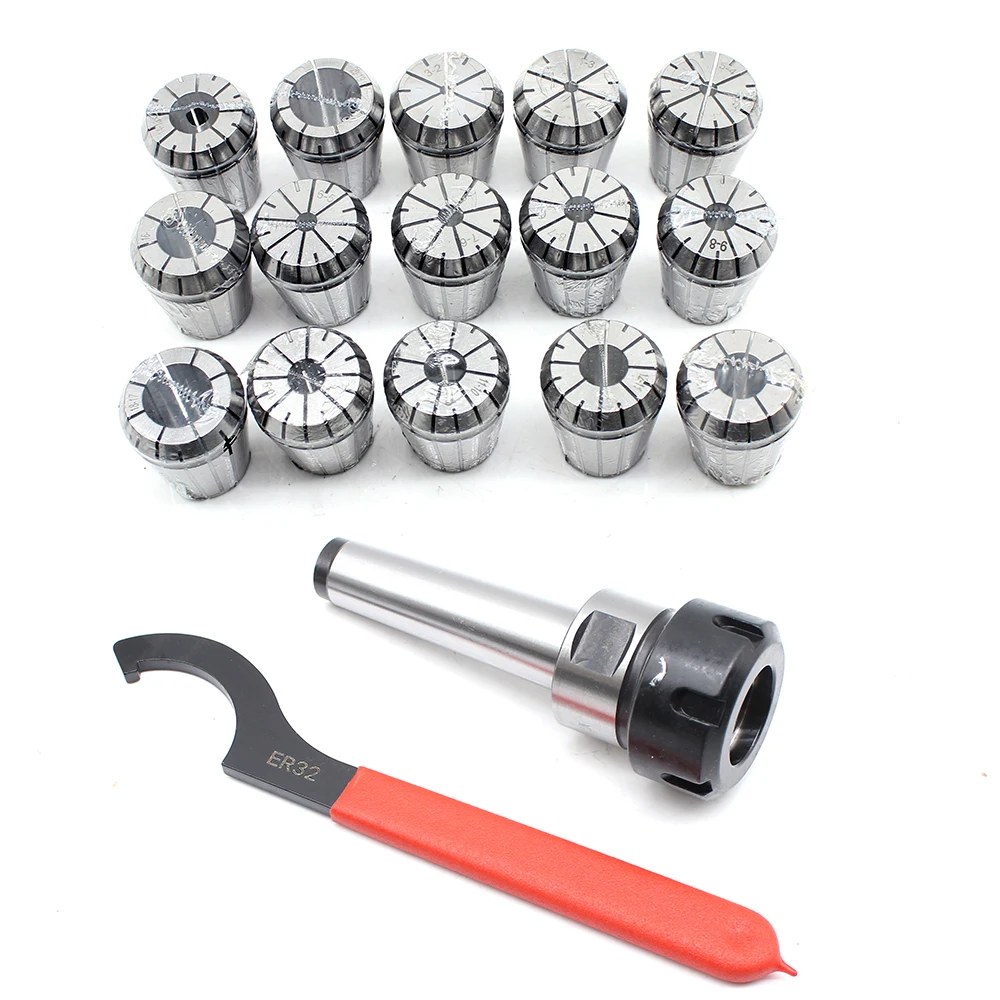 MT3 Precisie Spantang Houder + 15 Stuks ER32 Spantang 3-20mm Chuck Set w/schacht Spanner Voor Frezen