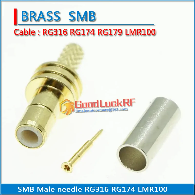 Smb Male Connector Socket Plug Crimp Voor RG174 RG316 LMR100 Kabel Messing Rechte Coax Rf Adapters