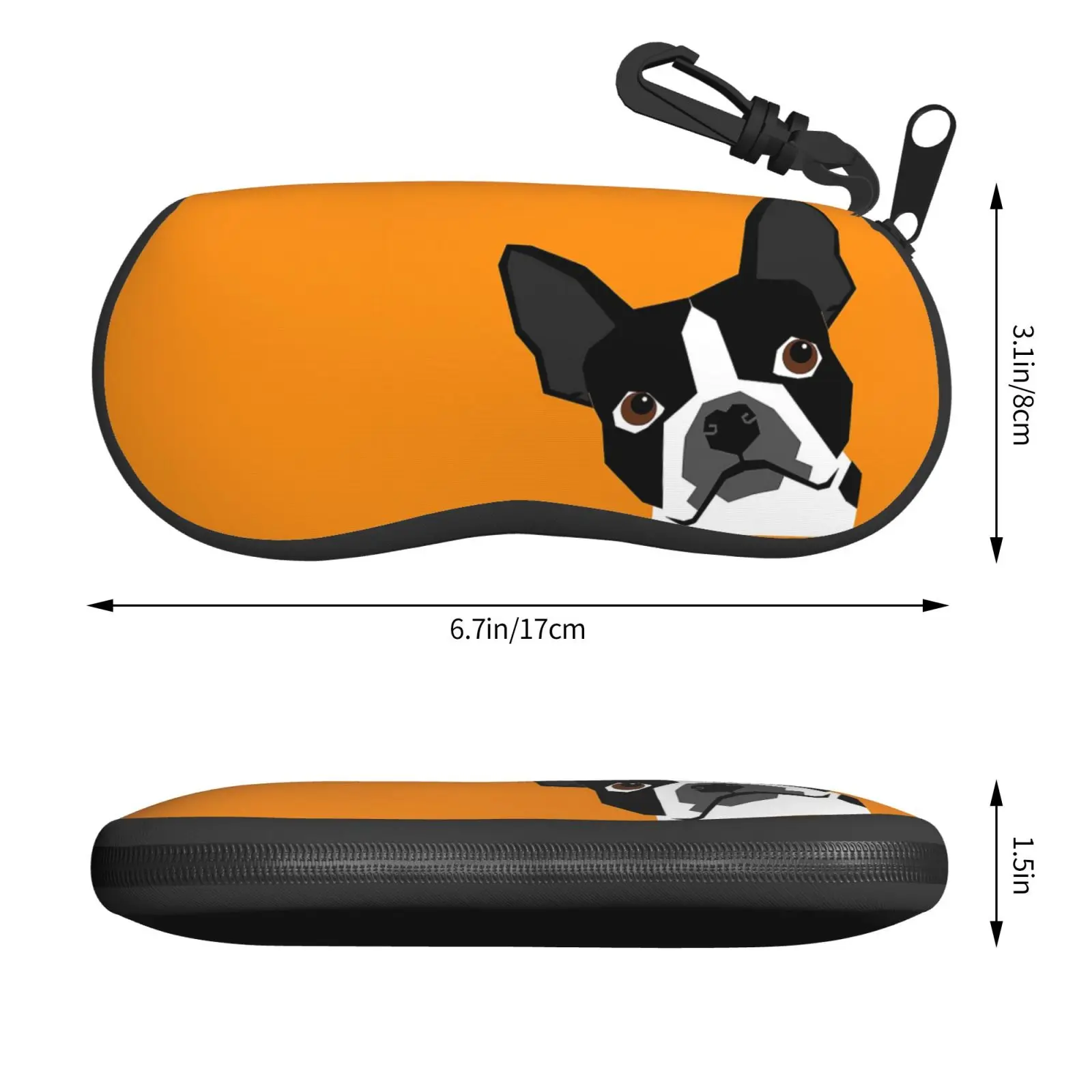 Zoe French Bulldog Glasses Case Printing Zipper Pet Frenchie Animal Eyeglasses Storage Box Hot Glasses Box