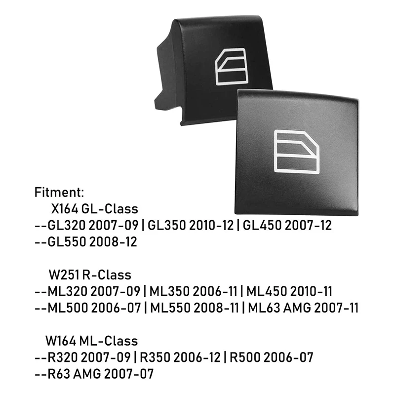 Simple Car Window Switch Button Covers For ML GL R Class W164 X164 W251 Power Window Master Switch Repair Button