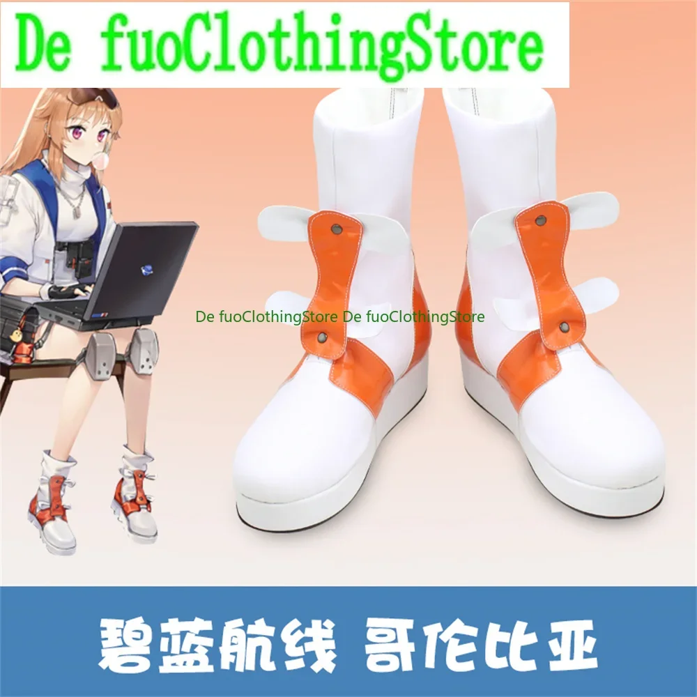 Azur Lane USS Columbia Cosplay Schoenen Laarzen Spel Anime Halloween Kerst DefuoClothing Schoenenwinkel