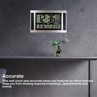 Multifunction Digital Wall Clock Electronic Alarm Clock Wall-mounted LCD Large Screen Temperature Calendar Alarm Table Clock