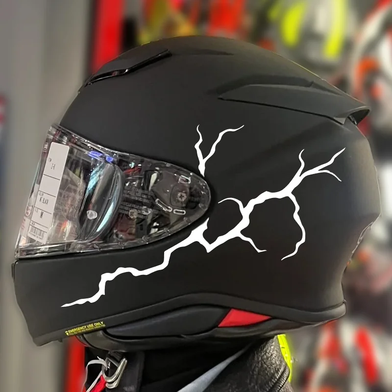 1PC Lightning Crack Motorcycle Stickers Waterproof for Motorbike Front Fairing Racing Helmet Scooter Self-adhesive Vinyl Decals