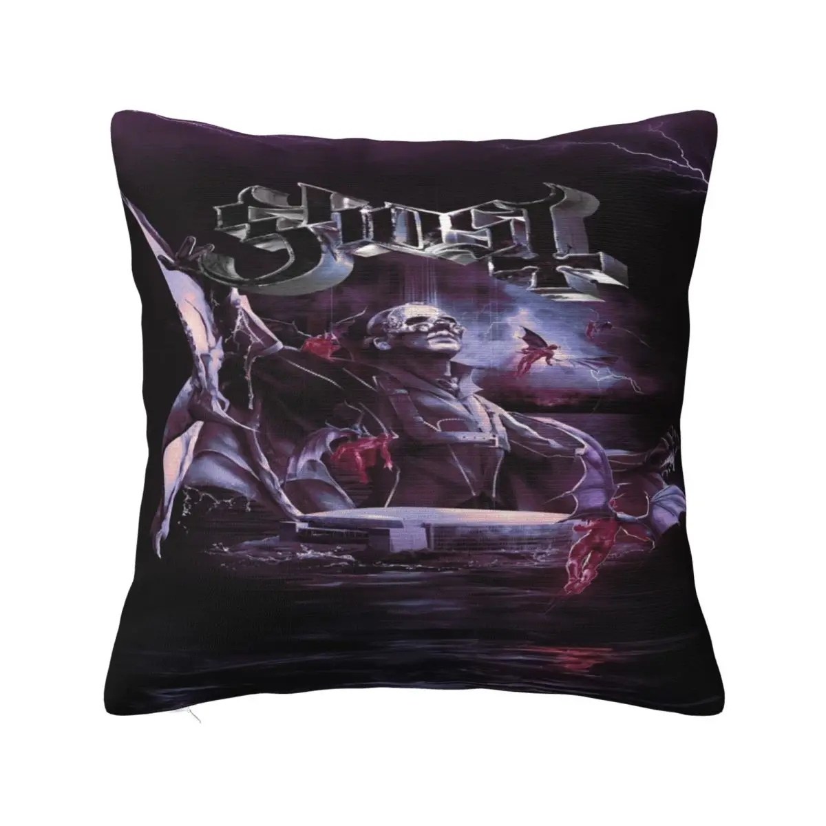 Ghost Rock Metal Band Printed Pillowcase Cushion Cover Throw Pillow Cover New Style Sofa Decorations Zipper Multi Size