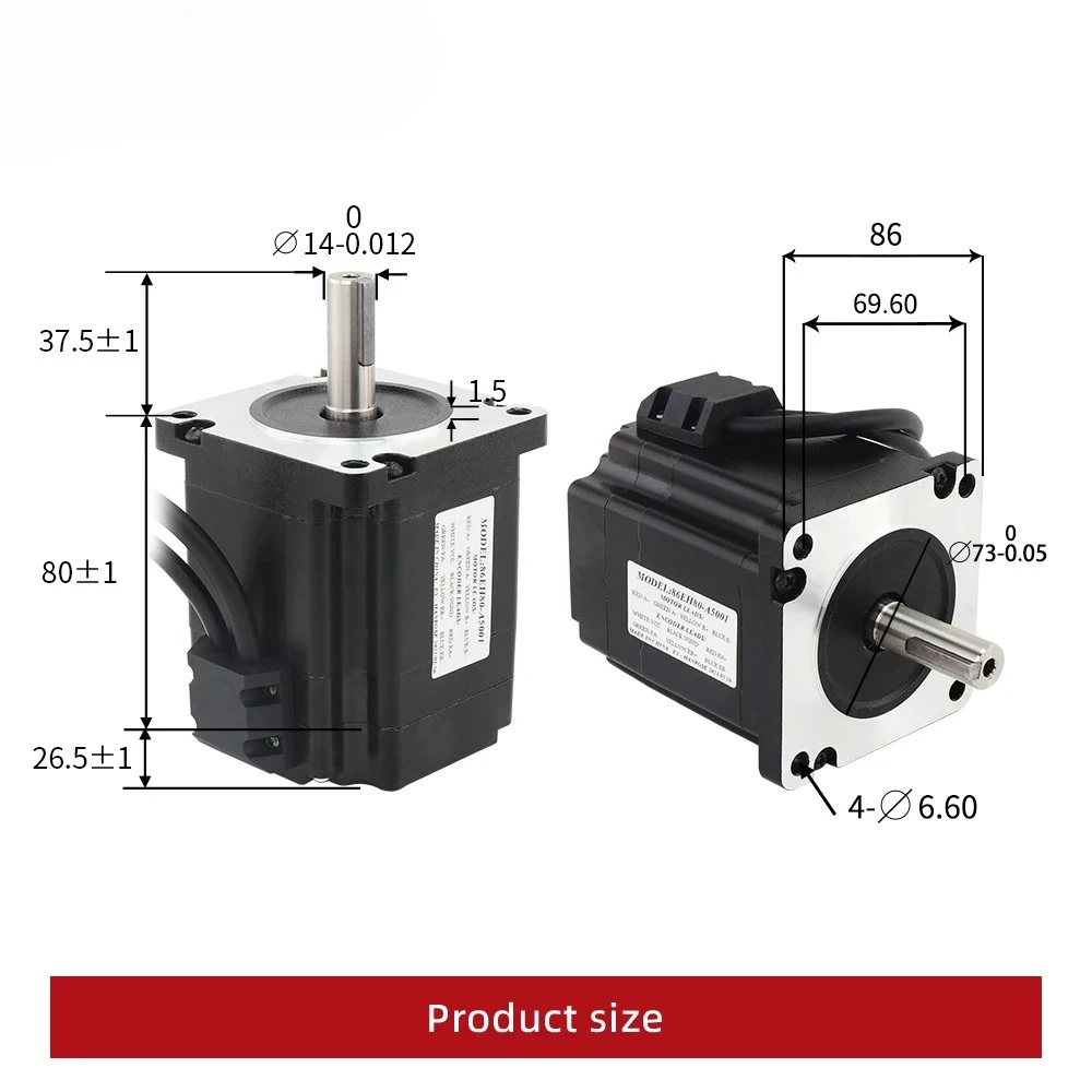Hanpose Nema34 Closed-loop Step Motor 4.0N.M 4.0A 86 Hybrid 86EH80 + CL86 Drive Torque Motor Cnc Kit Closed Loop Stepper Motor