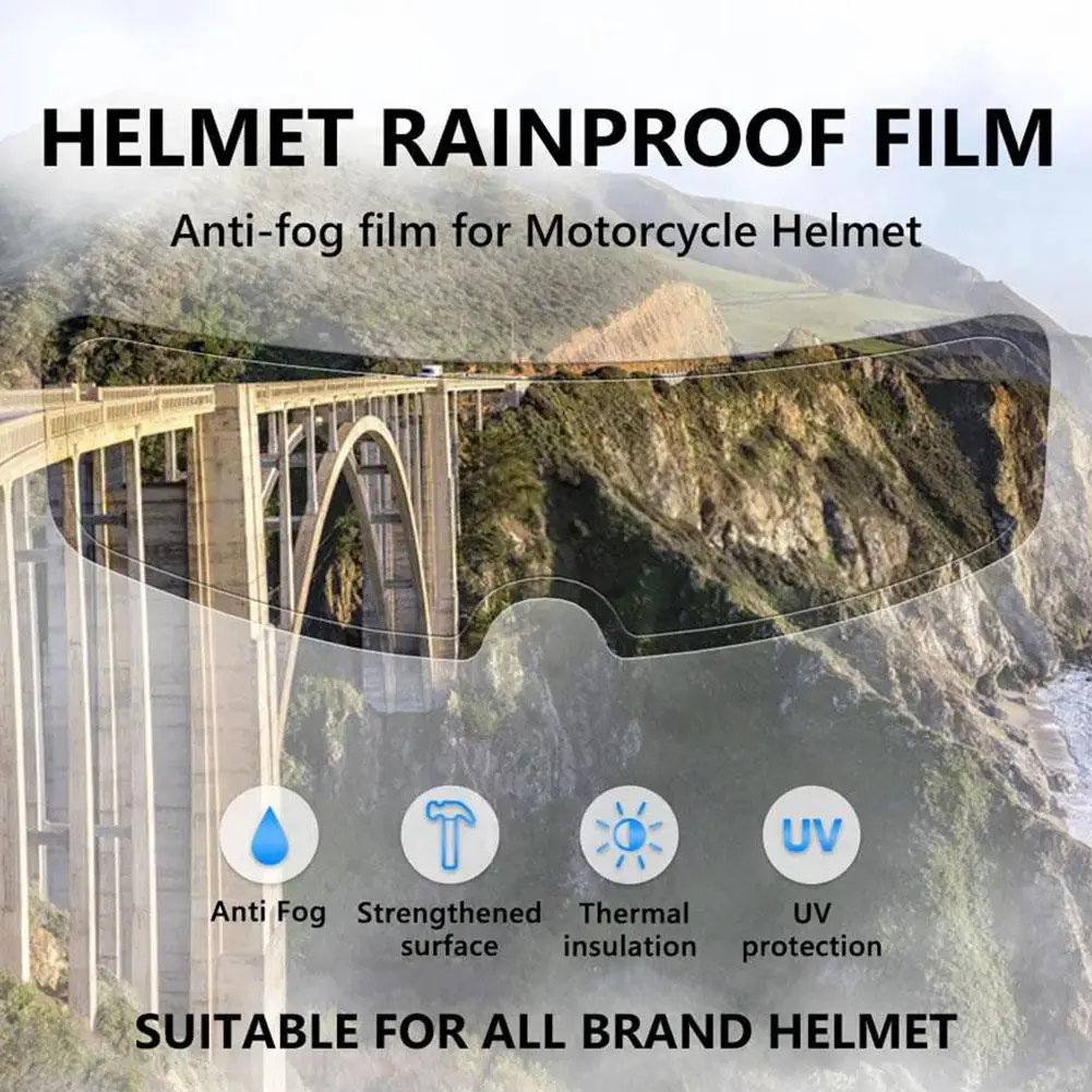 Motorcycle Helmet Clear Anti-Fog Rain Film Universal Patch Sticker With Free Toolkit Nano Coating Long-Term 3 Years 1PC