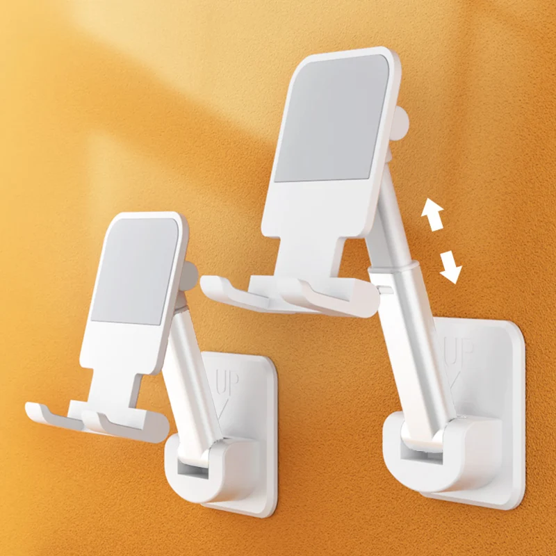 Rotating Wall Phone Holder Desktop Smartphone Mount Stand Self Adhesive Phone Wall--mounted Storage Bracket for Iphone Samsung