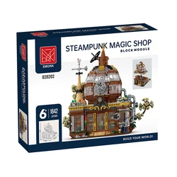 IN STOCK 020202 MOC Idea Steampunk Shop Building Blocks Model Construction House Bricks Toys for Boys Christmas Gift Set