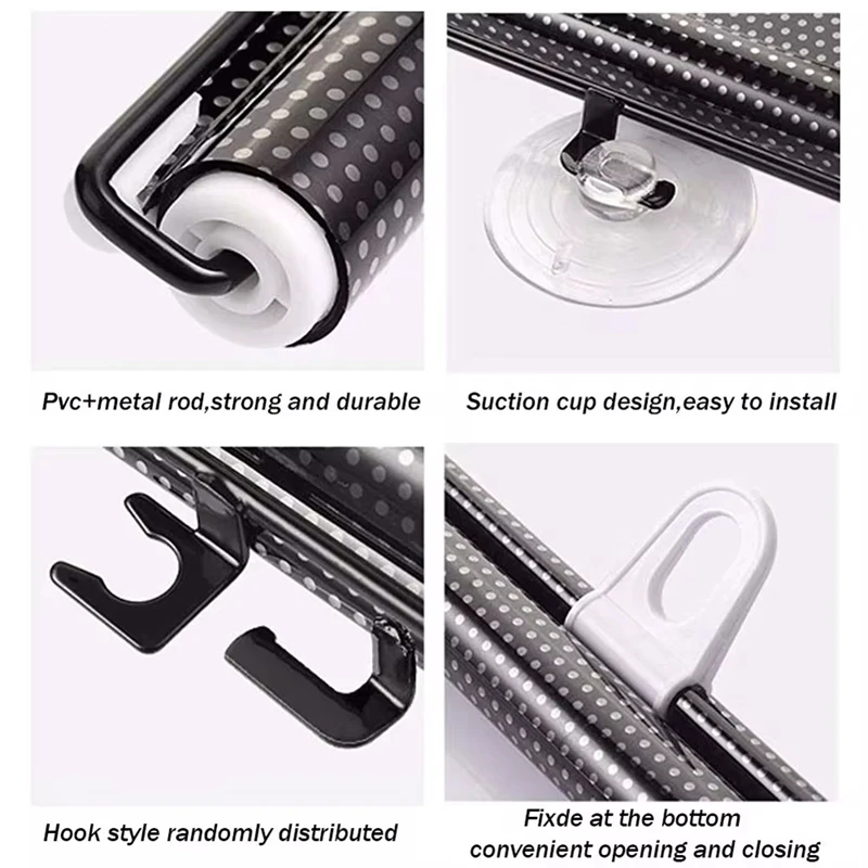 Universal Nail-Free Roller Shutter Vacuum Sucker Sunshade Cloth Curtains For Car Bedroom, Kitchen And Office