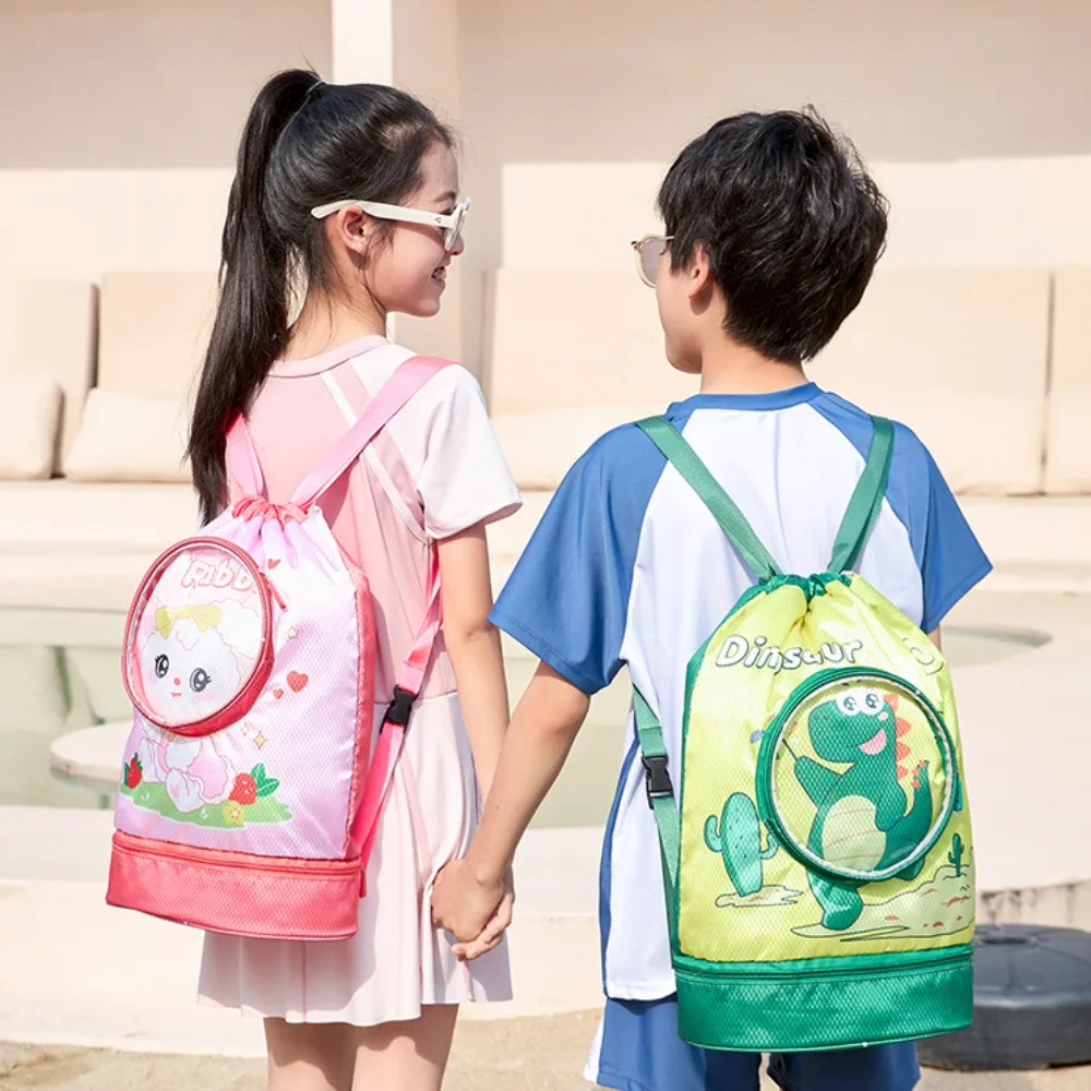 Ropa seca y húmeda, bolsa de natación de dibujos animados para niños, mochila, bolsa de almacenamiento impermeable, bolsa de almacenamiento portátil