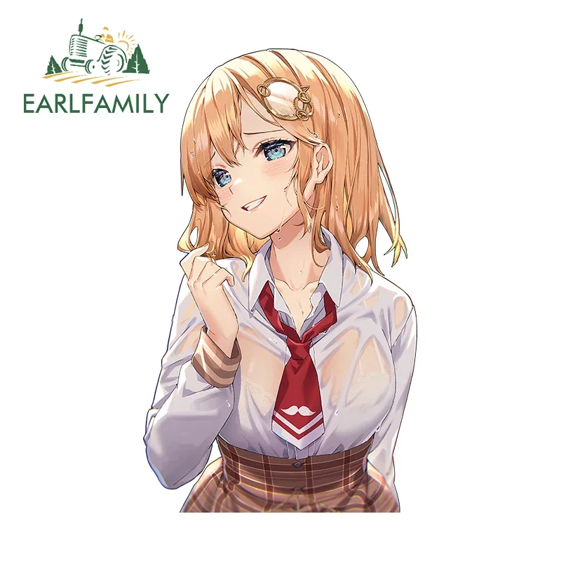 

EARLFAMILY 13cm X 7.7cm For Watson Amelia Sexy Vtuber Car Stickers Personality Anime Decals Car Door Protector Windows Decor
