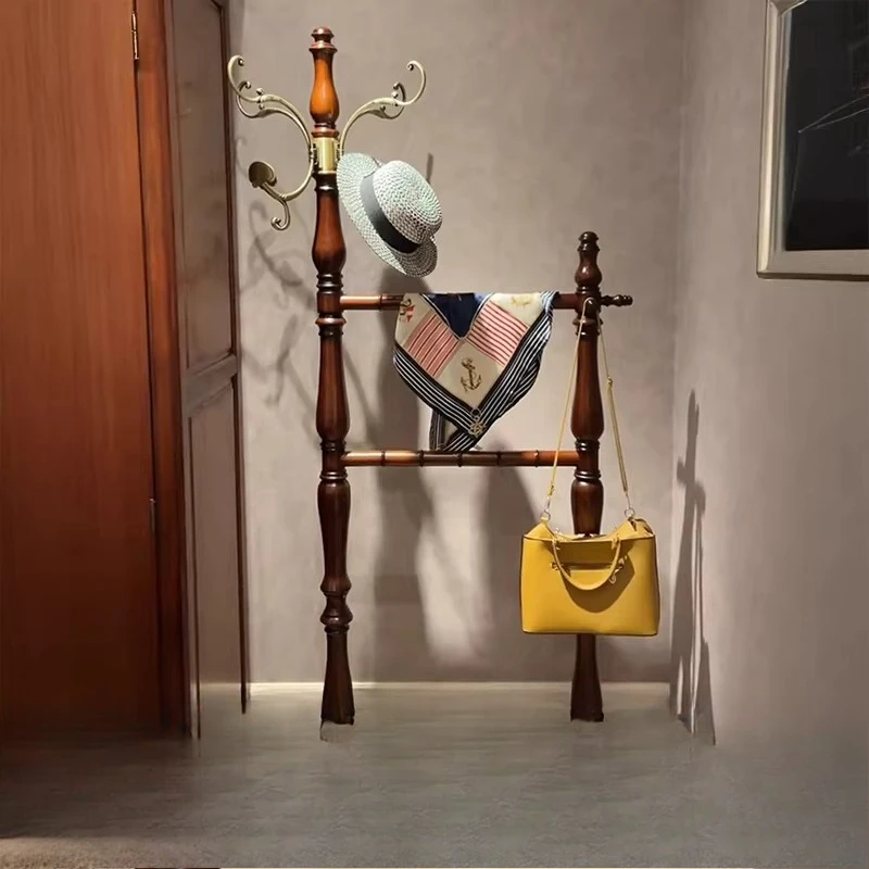 

Американские шляпы из цельного дерева от пола до потолка, вешалки для спальни, вешалки, европейская ретро-мебель для гостиной, мебель для виллы