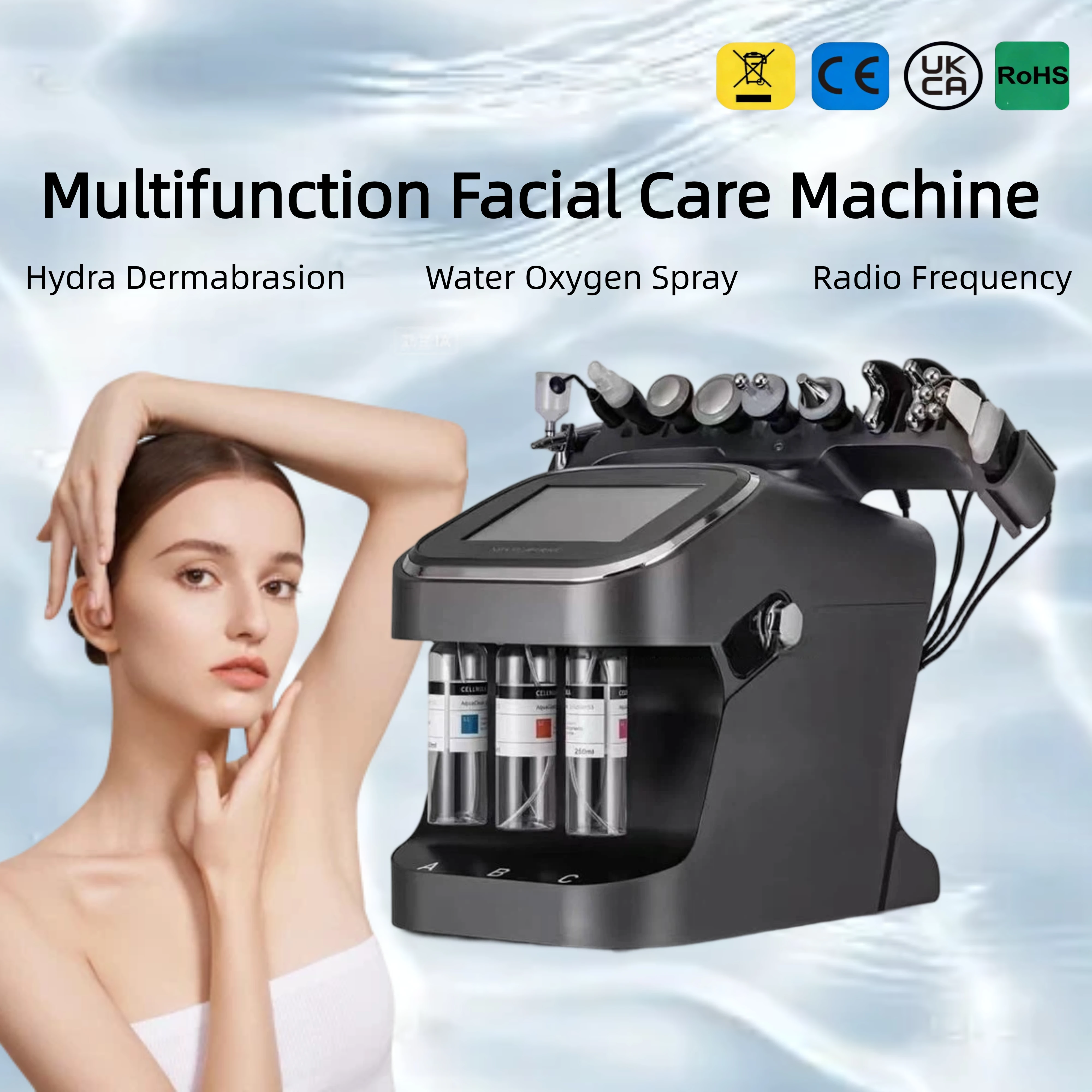 

Facial Machine 10 In 1 Hydra Dermabrasion Microcurrent Ultrasonic Cleaner Deep Pore Cleansing Skin Tightening Lifting Skin Types