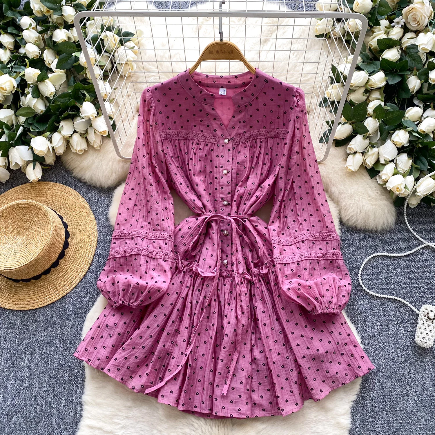 Elegancka sukienka w stylu vintage, seksowna, łączona, w kształcie litery A, w stylu koreańskim, w stylu boho, sukienka letnia, odzież damska.