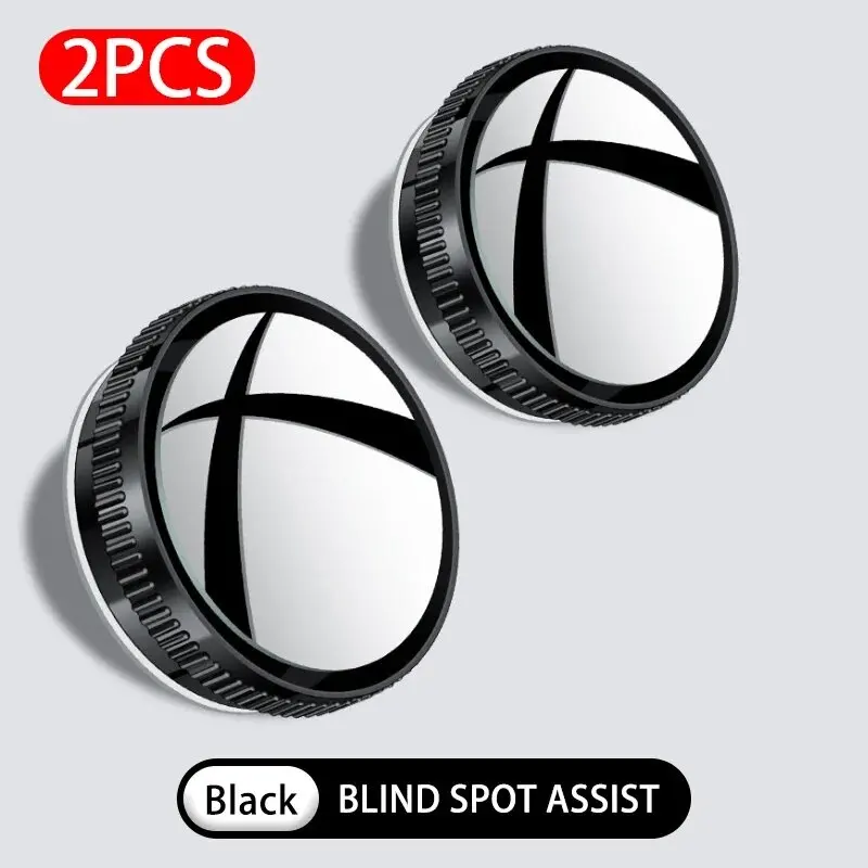 SEAMETAL 2Pcs Car Rear View Mirror 6CM Wide Angle Rearview Blind Spot Mirror Suction Cup HD Convex Mirror for Parking Safe