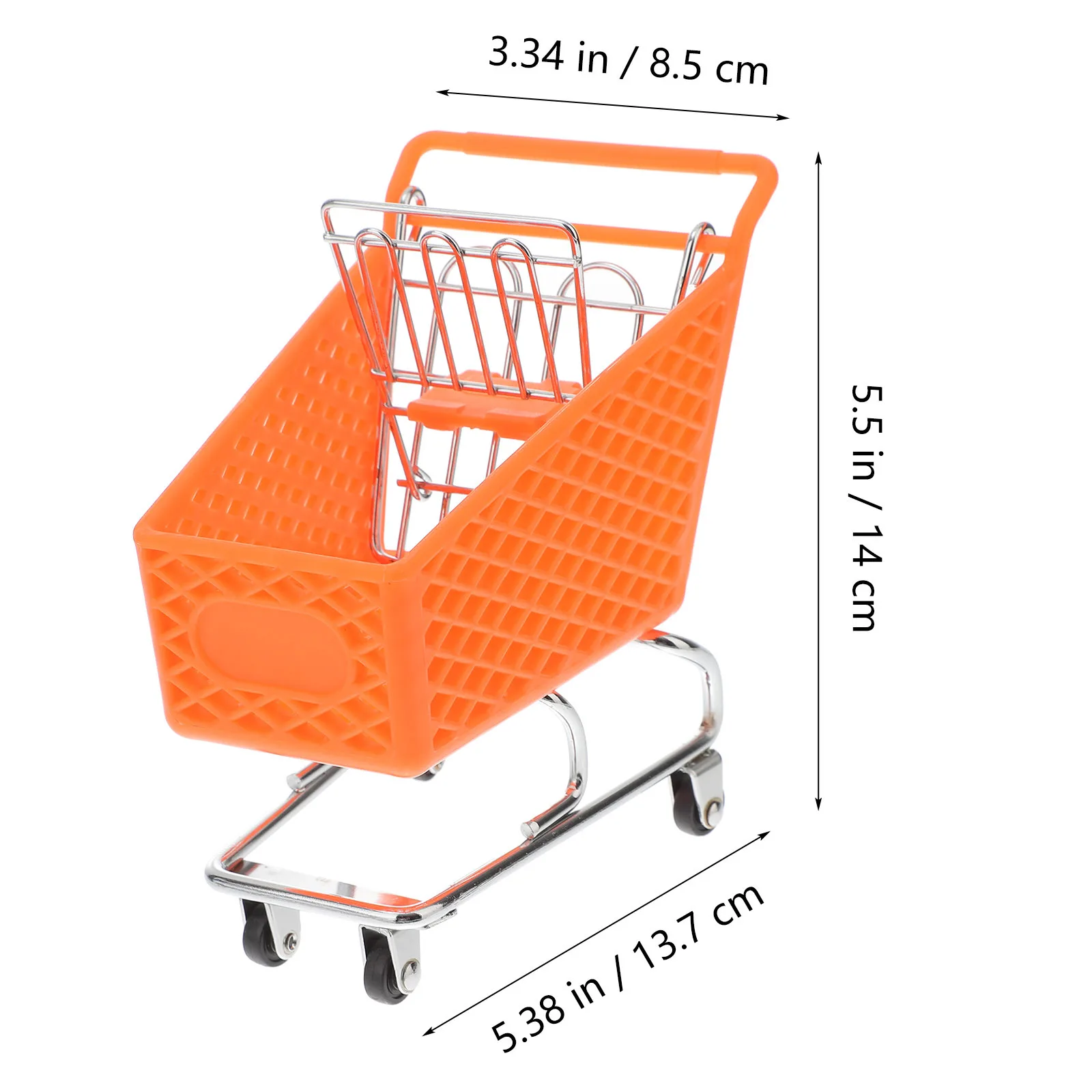 Mini carrello della spesa creativo in plastica, cestino portaoggetti in ferro, organizer per la decorazione della casa, carrello multiuso, superficie liscia in movimento facile