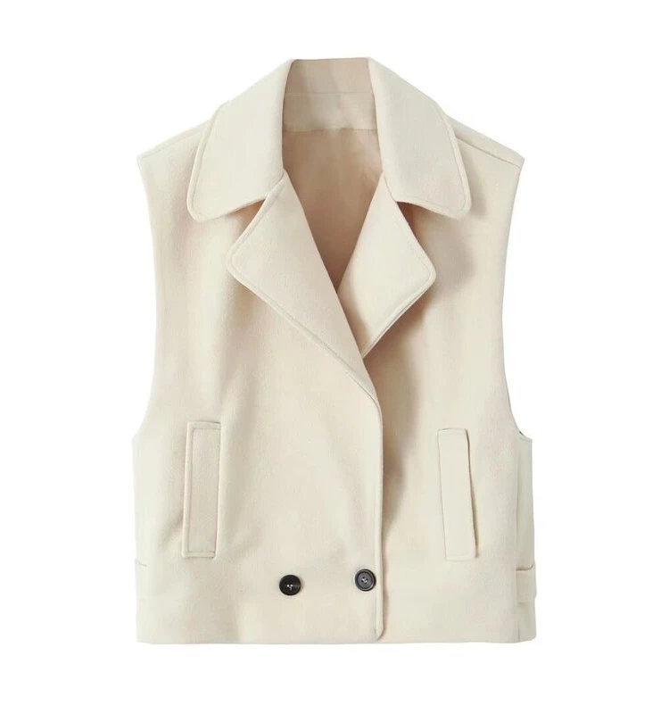 

Ele ort Woolen Vest Women's Faion Design Slim Fit Svel Outerwear Winter New Arrival Versatile Sle