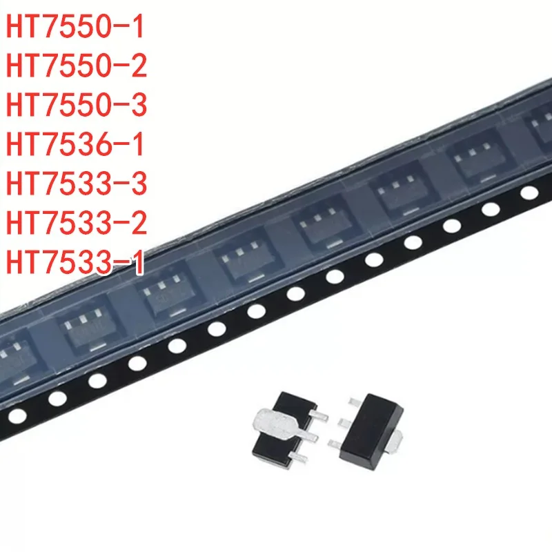 10 pieces HT7530, HT7533, HT7536, HT7544, HT7550, HT7540, HT7833-1/-2/-3 SOT-89 low-frequency dropout linear regulator LDO chip.