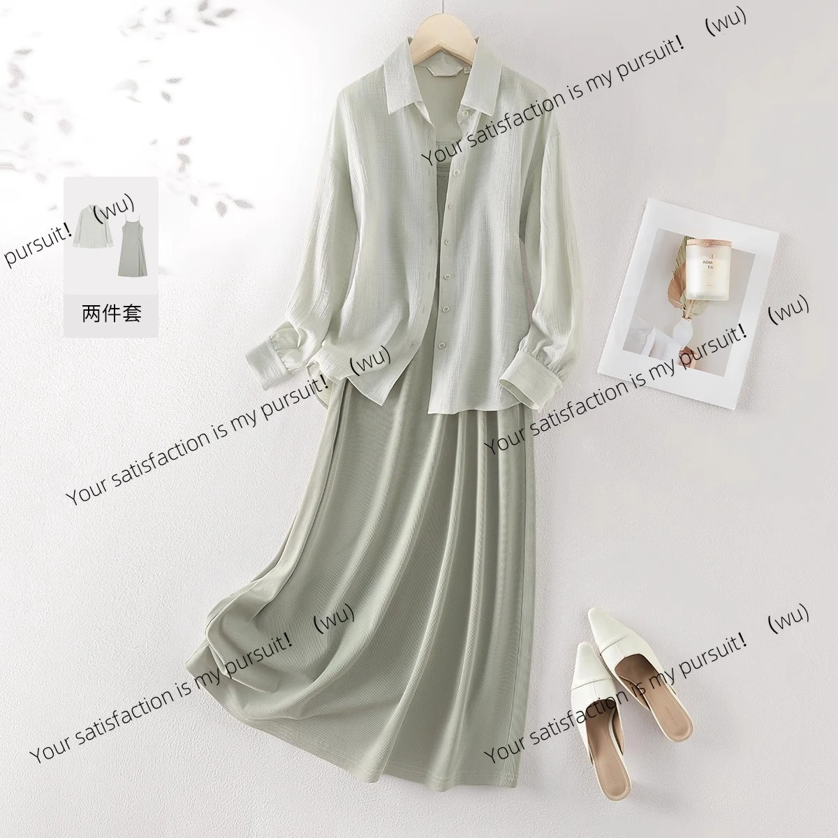 

Популярный льняной костюм темперамента, рубашка, юбка на подтяжках, комплект из двух предметов, женские летние новые модели 25,