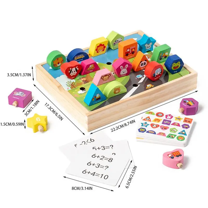 Brinquedos educativos de madeira para crianças pré-escolares, coordenação ocular, brinquedos de matemática, cognitivos, montessori