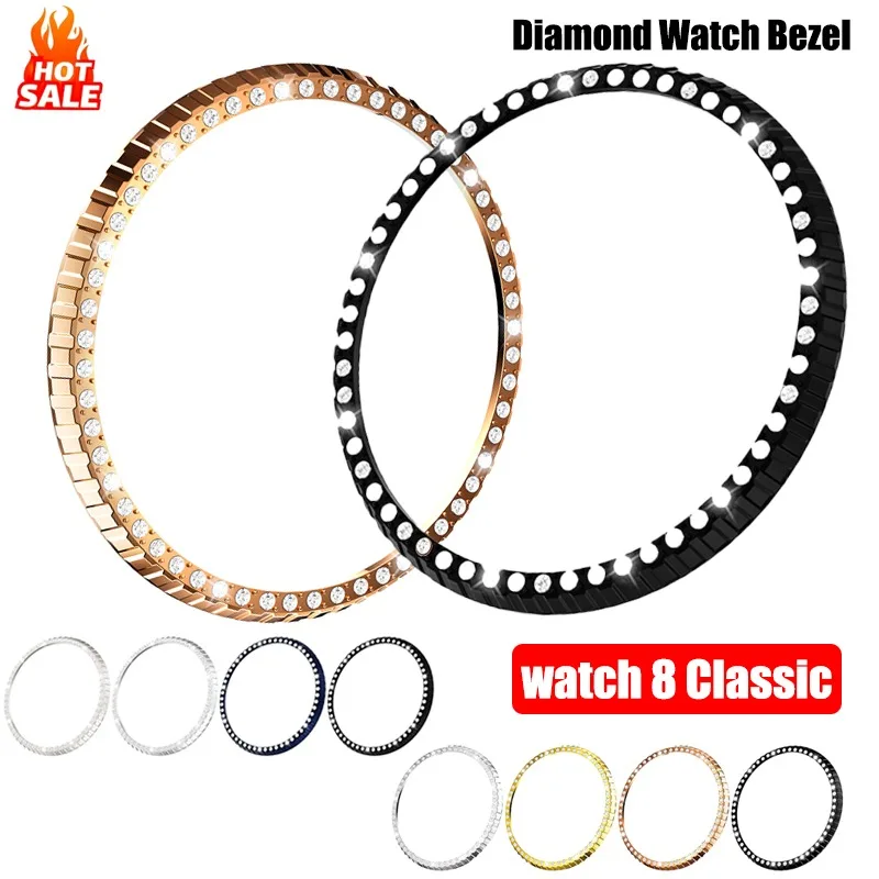 Diamant-Lünette für Samsung Galaxy Watch 8 Classic 46 mm Schutzhülle für Galaxy Watch 8 Classic PC Bumper Ring Accessorise