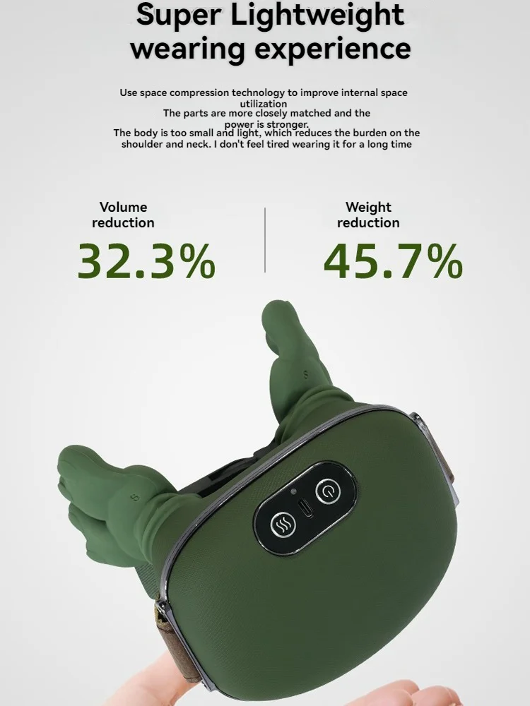 Masajeador biónico portátil para manos, hombros y cuello, masaje muscular Trapezius, terapia de calor y modos de amasado, diseño estilo chal