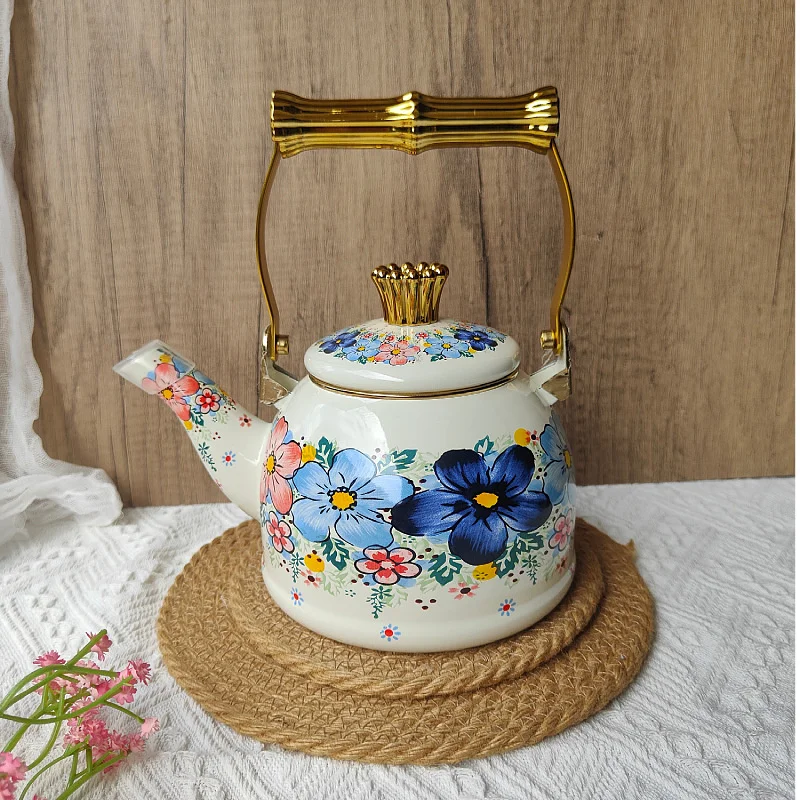 bouilloire-bouillante-en-email-vintage-15-l-25-l-cafe-the-au-lait-motifs-floraux-oiseaux-poignee-doree-ustensiles-de-cuisine-en-email-retro