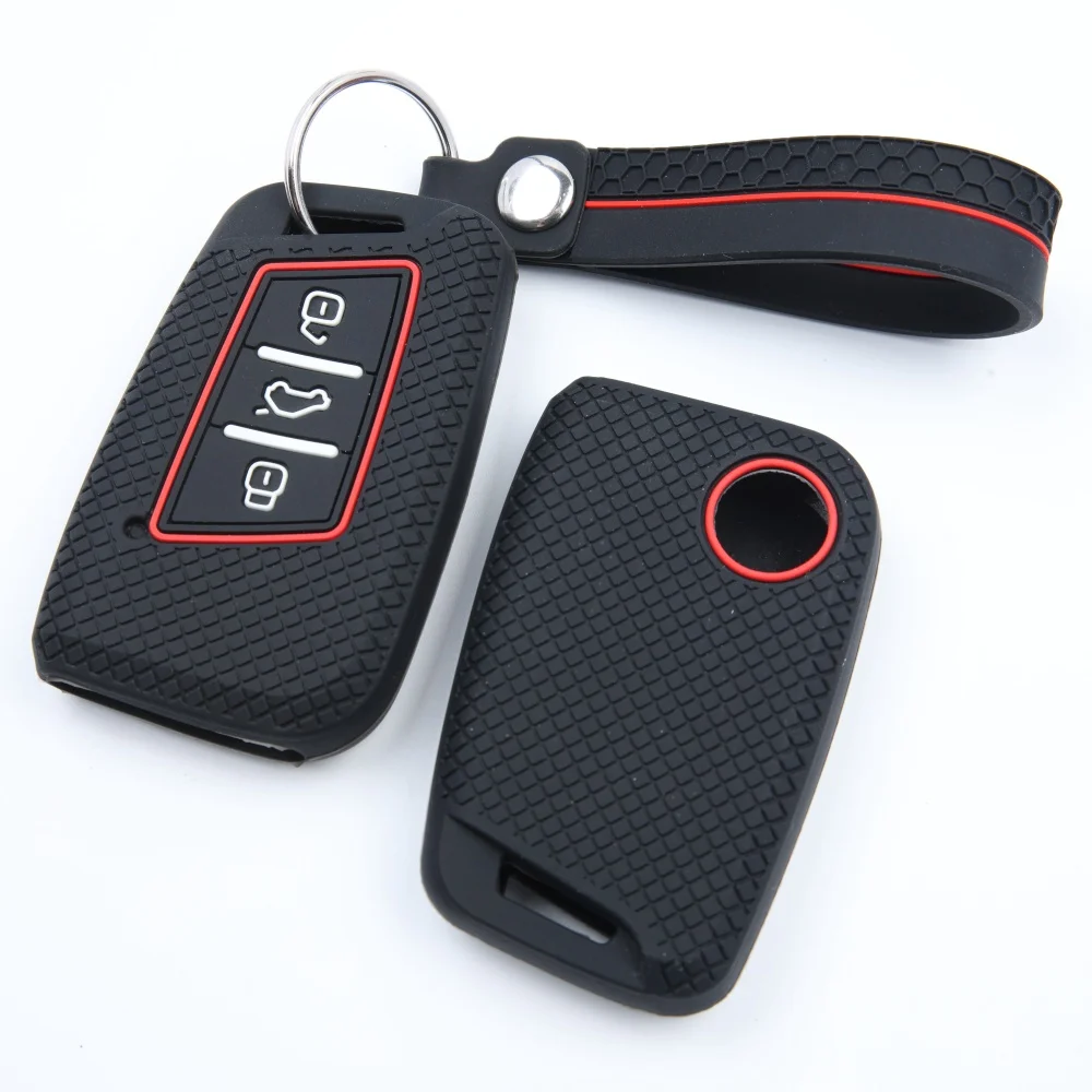 Silicone Car Key Case Fob Cover for VW Volkswagen Magotan Magotan GTE Passat B7 B8 CC Arteon Skoda Fabia Superb A7 Kodiaq Seat