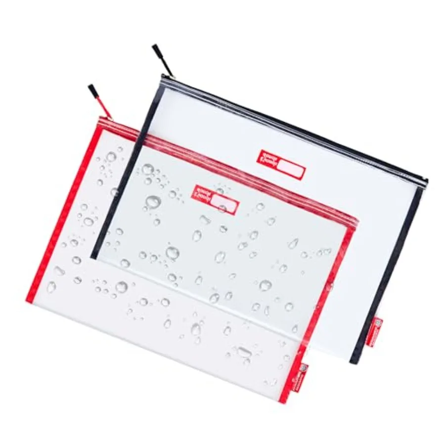 

Rough Enough Plastic File Folder Clear Document Holder Bag Zipper Pouches Bags for Organizing A4 Paper Letter Office Teacher Ar