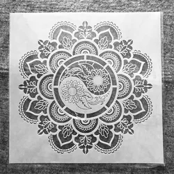 30*30cm Mandala Big Geometry Taiji DIY Layering Stencils Wall Painting Scrapbook Coloring Embossing Album Decorative Template