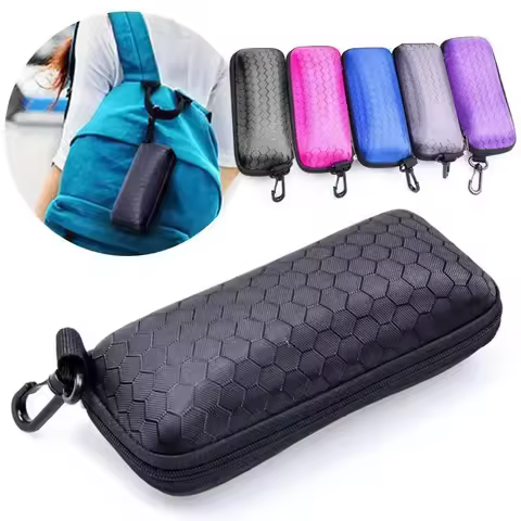 New Honeycomb Zipper Glasses Case Portable Sunglasses Case Zipper Bag Hard Eye Glasses Case Glasses Storage Box