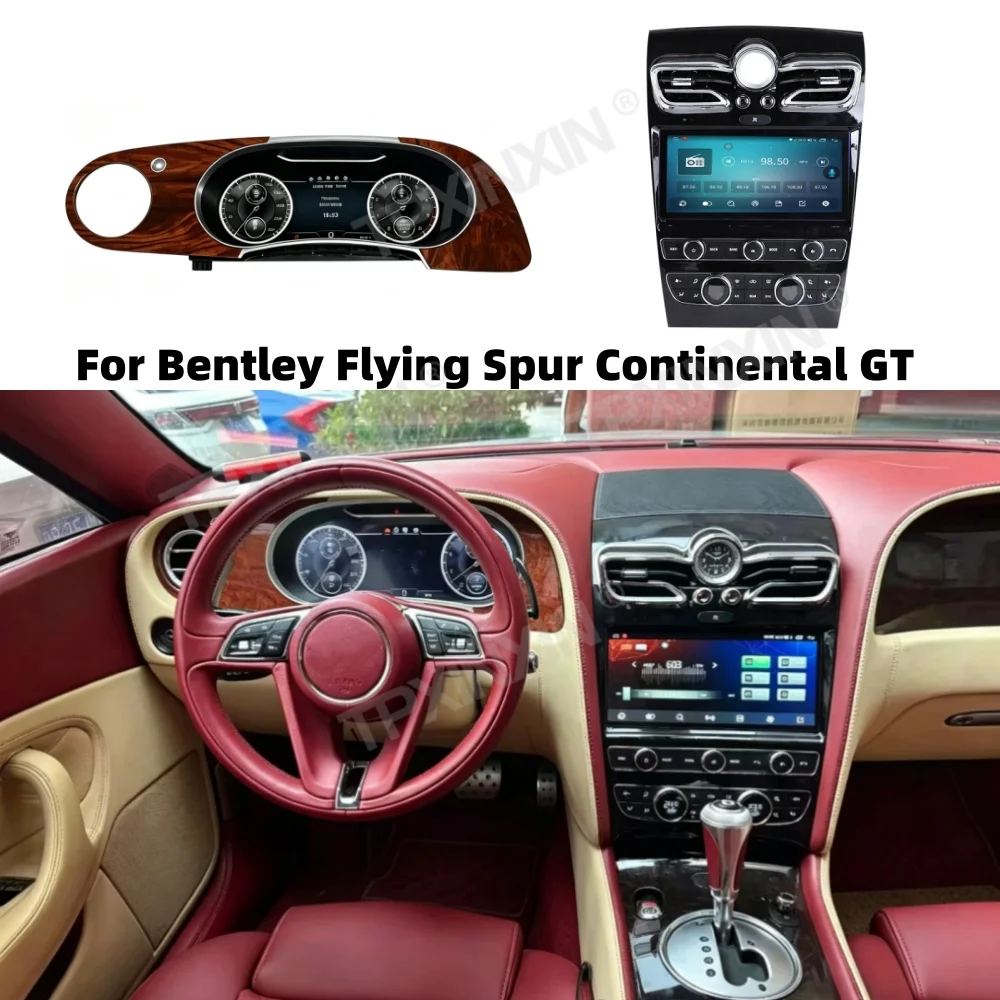 For Bentley Flying Spur Continental GT 2005~2019 Car Digital Virtual Cockpit Speedometer Instrument Panel LCD Meter 2-Piece Set