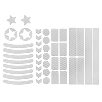 42pcs Cycling Reflective Stickers Safety Warning Strips Waterproof Night Visibility Stickers for Scooter Helmet Motorcycle