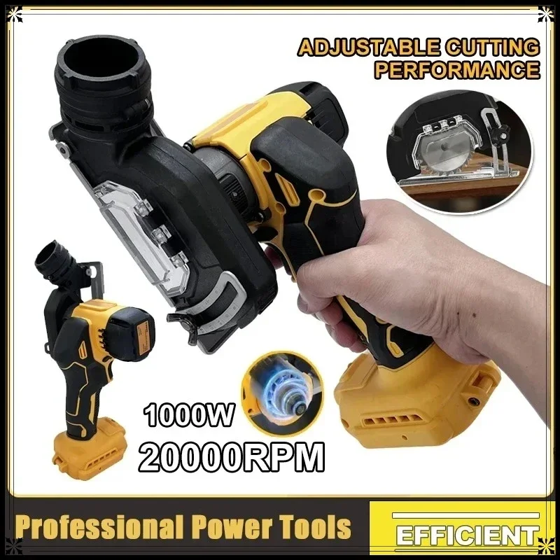 Vesmatity Mini Circular Saw Cutting Machine Power Tools for 18V-20V Battery 3 Inch Cordless Brushless Angle Grinder Cut Off Tool