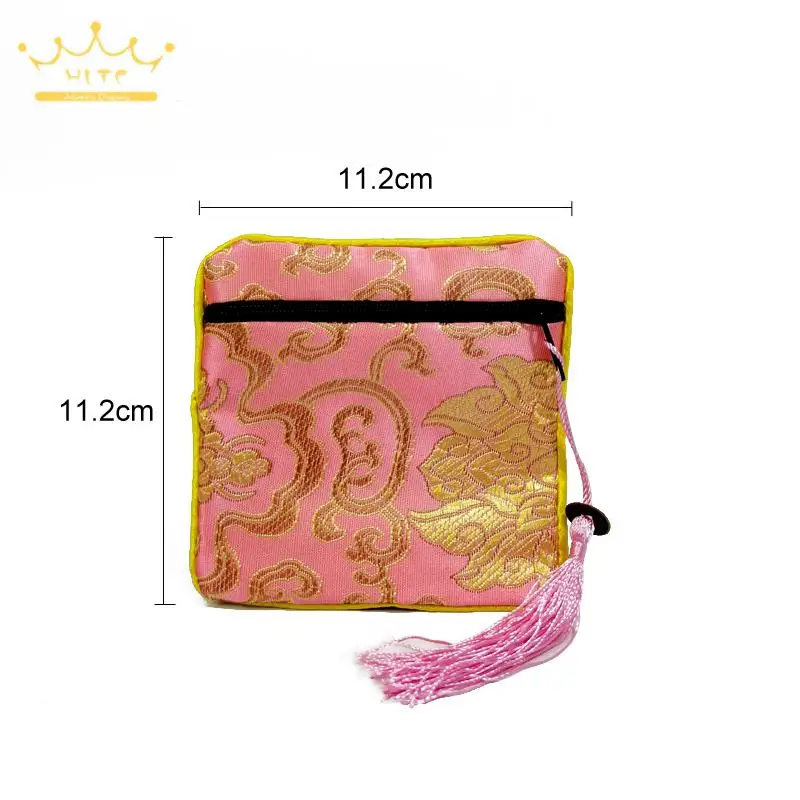 Sac de rangement pour bijoux rétro, pochette à bijoux carrée, porte-monnaie injEmbroidery, boucles d'oreilles, bague, bracelet, petits sacs, poudres, 5 pièces