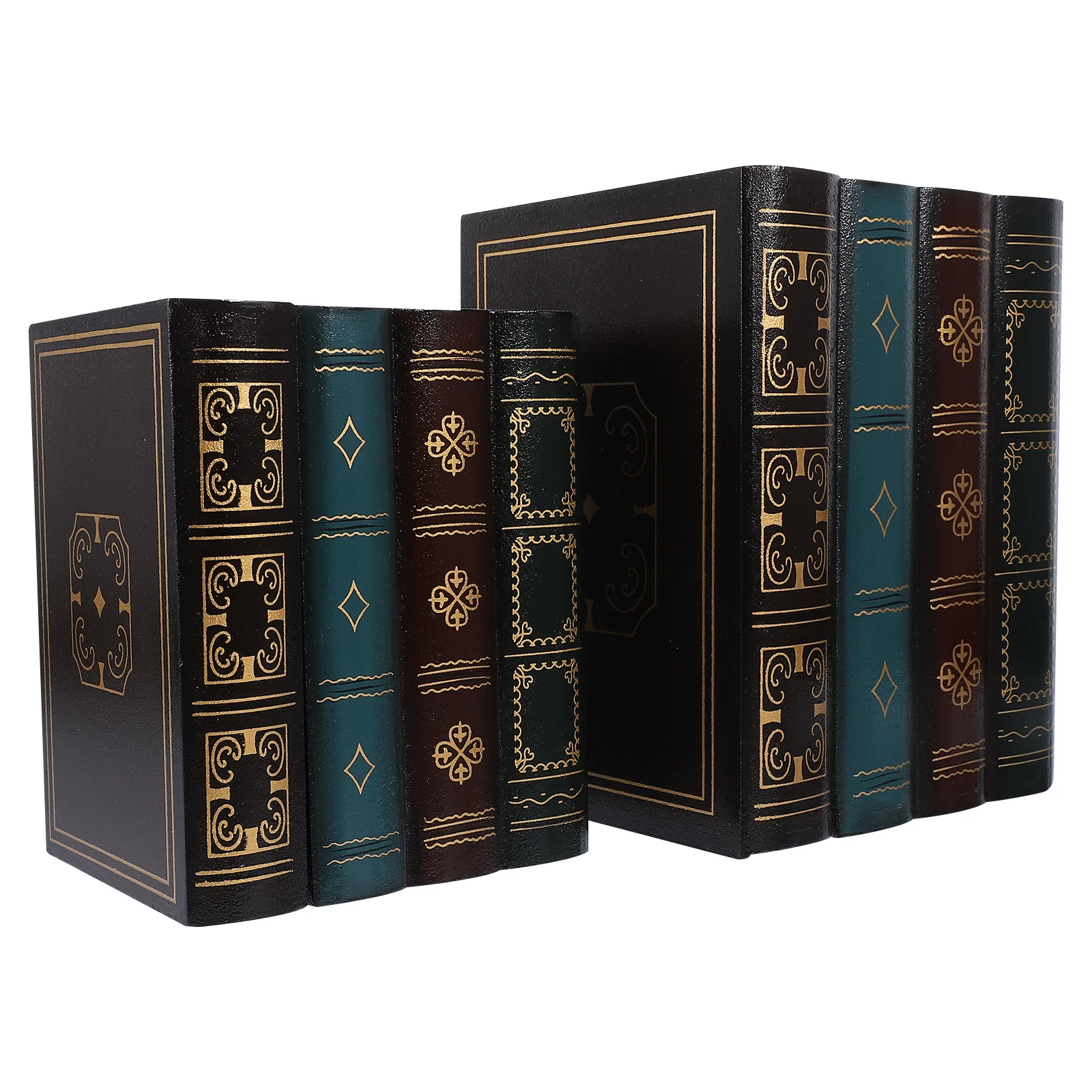 2 قطعة كتاب محاكاة ديكور حرف خشبية للمنزل مكتب سطح المكتب الزينة كتاب وهمية منضدية الديكور عرض الدعامة رف الكتب #3